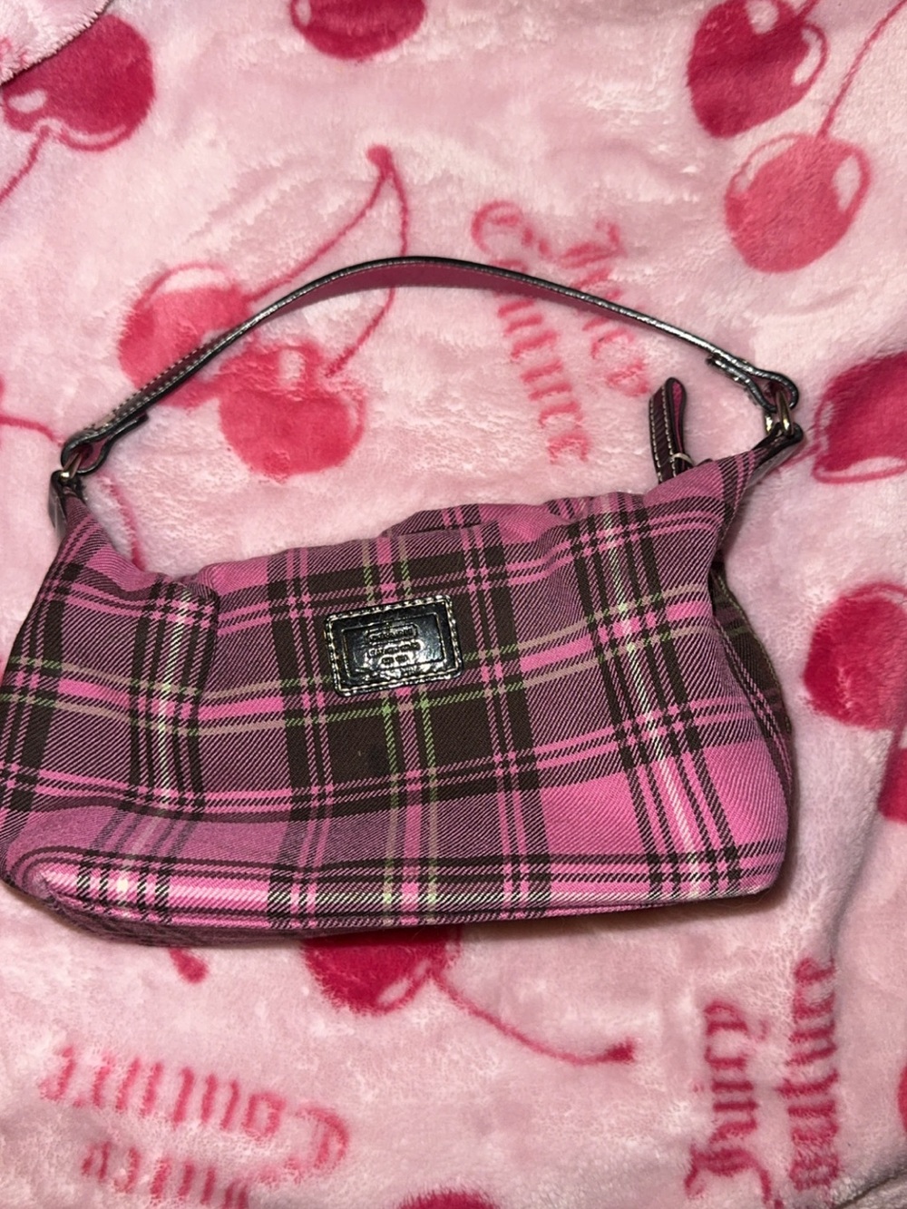 Coach Pink Plaid Bag